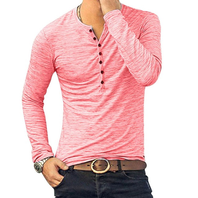 LONG SLEEVE SLIM FIT VIKING INSPIRED V- NECK