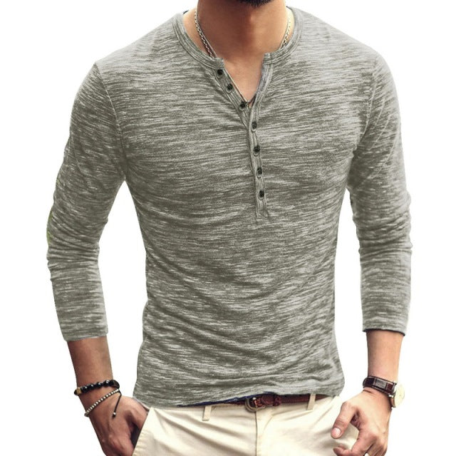 LONG SLEEVE SLIM FIT VIKING INSPIRED V- NECK