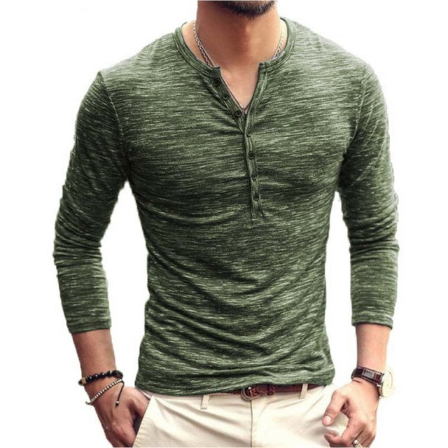 LONG SLEEVE SLIM FIT VIKING INSPIRED V- NECK