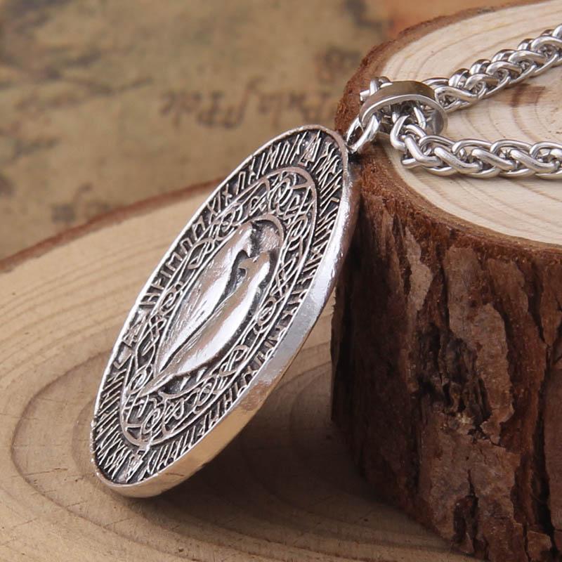ODIN'S RAVENS RUNIC PENDANT- STAINLESS STEEL - Forged in Valhalla