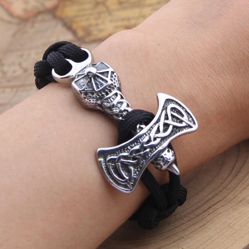 CELTIC AXE CLOTH BRACELET - STAINLESS STEEL - Forged in Valhalla