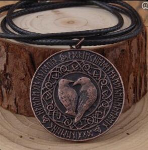 ODIN'S RAVENS RUNIC PENDANT- STAINLESS STEEL - Forged in Valhalla