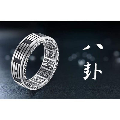 Vintage Yin Yang Tai Chi Mantra Black Spinner Ring - Forged in Valhalla